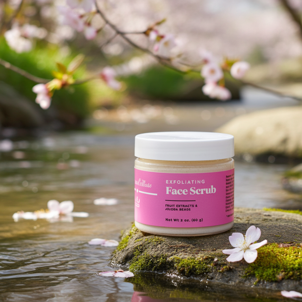 Instantly rejuvenate with our clean face scrub made from our blend of nourishing vitamins and fruit extracts. The aroma of vanilla, coconut and anise is sweet and soothes the skin during exfoliation.
This luxurious scrub contains jojoba beads, which are eco-friendly. We use sodium bicarbonate and jojoba esters that dissolve in water and break upon application providing a much gentler exfoliation for a refreshing, softer feel.