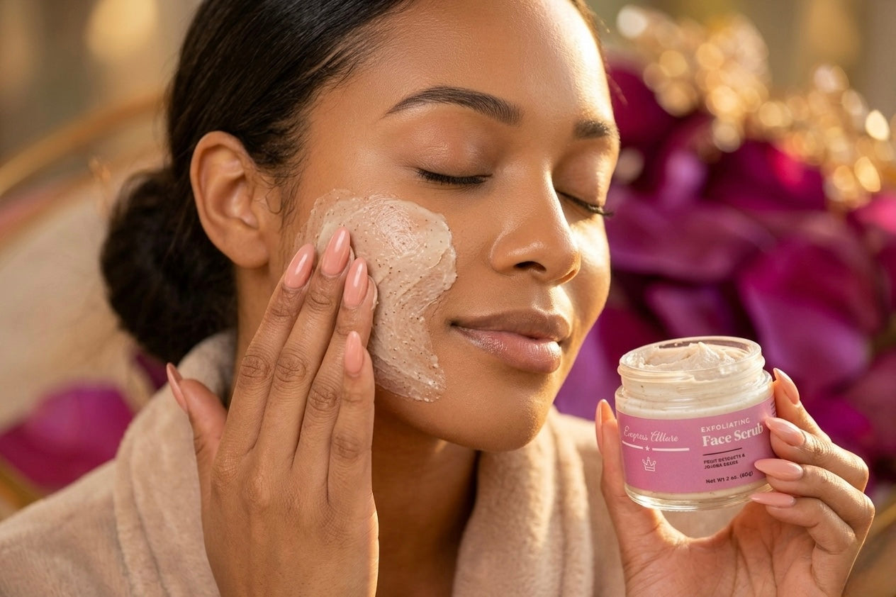 Instantly rejuvenate with our clean face scrub made from our blend of nourishing vitamins and fruit extracts. The aroma of vanilla, coconut and anise is sweet and soothes the skin during exfoliation.
This luxurious scrub contains jojoba beads, which are eco-friendly. We use sodium bicarbonate and jojoba esters that dissolve in water and break upon application providing a much gentler exfoliation for a refreshing, softer feel.