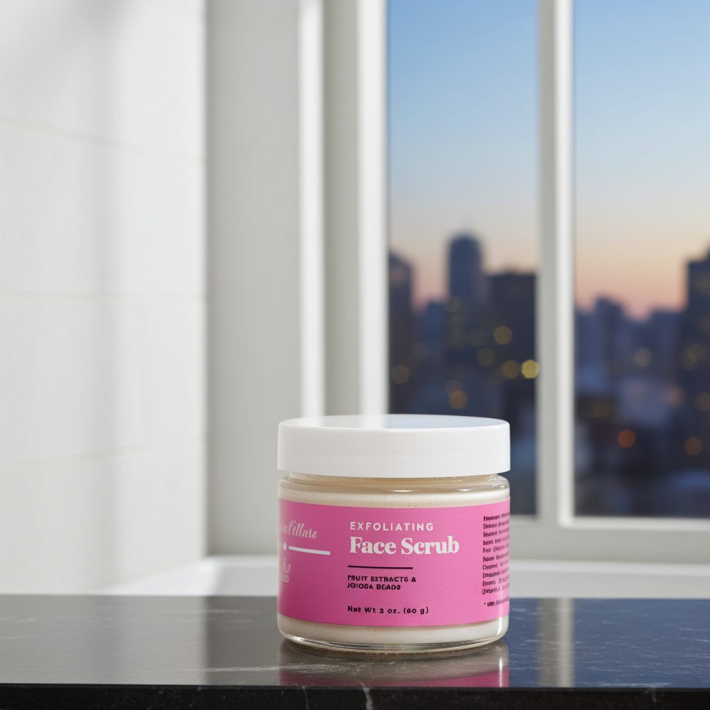 Instantly rejuvenate with our clean face scrub made from our blend of nourishing vitamins and fruit extracts. The aroma of vanilla, coconut and anise is sweet and soothes the skin during exfoliation.
This luxurious scrub contains jojoba beads, which are eco-friendly. We use sodium bicarbonate and jojoba esters that dissolve in water and break upon application providing a much gentler exfoliation for a refreshing, softer feel.